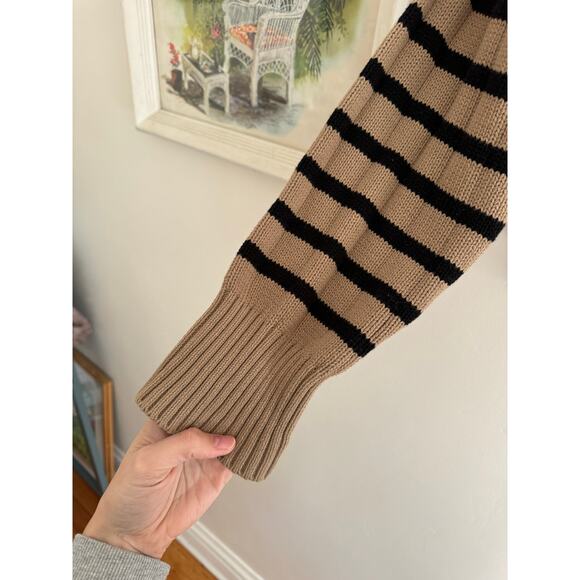 PISTOLA Arlo Polo Sweater in Tan Noir Stripe Size Large - Picture 5 of 8